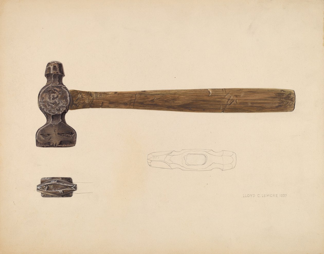 Znak do ryb, 1937. autorstwa Lloyd Charles Lemcke