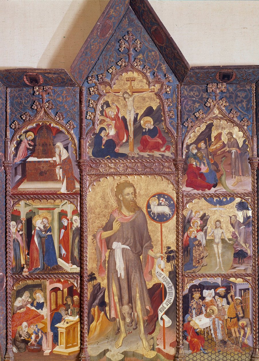 Ołtarz św. Jana Chrzciciela: scena z jego życia. Obraz Luisa Borrassy (1350-1424). Muzeum Sztuki Dekoracyjnej, Paryż autorstwa Lluís Borrassà