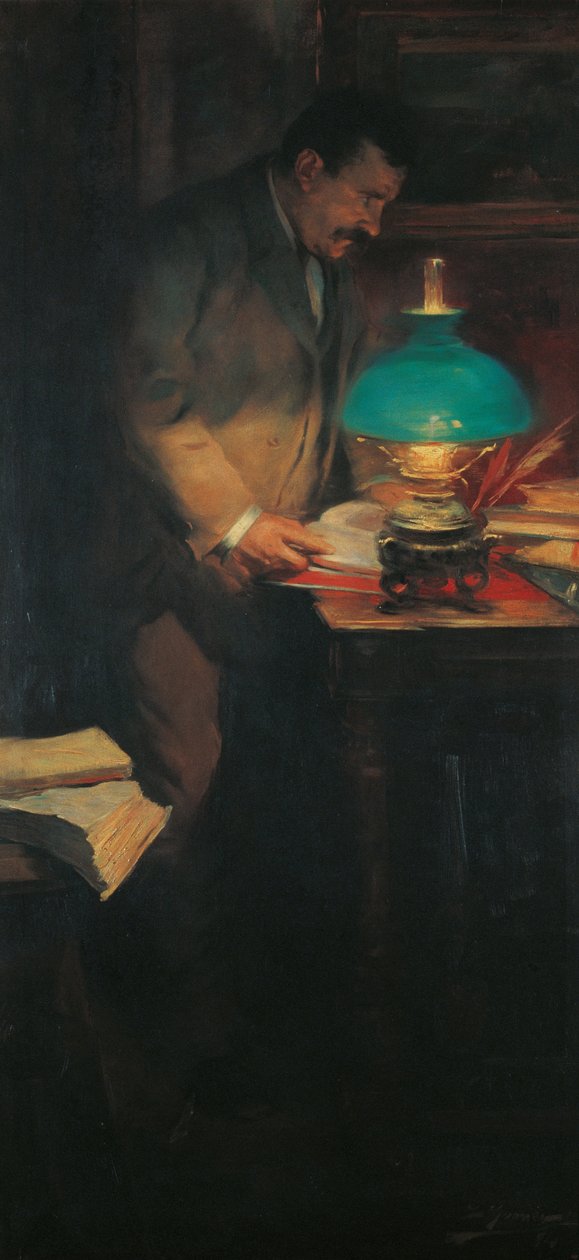 Portret krytyka sztuki i pisarza Raimona Casellasa autorstwa Lluís Graner