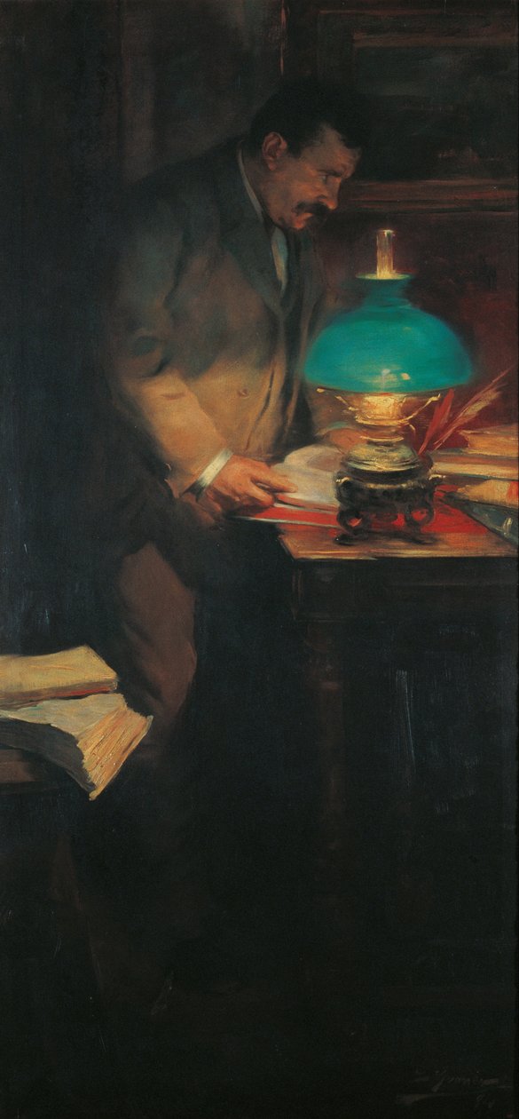 Portret krytyka sztuki i pisarza Raimona Casellasa autorstwa Lluís Graner