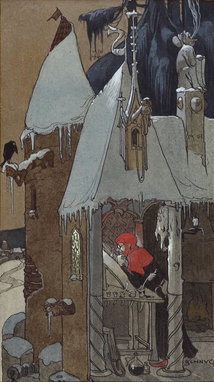 Kopista. Ekslibris Roberta Forrera, 1890. autorstwa Léo Schnug