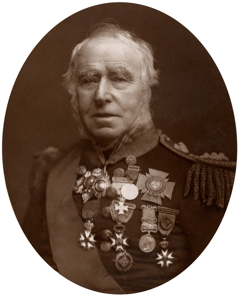 Admirał Sir Sydney Colpoys Dacres, gubernator szpitala Greenwich, 1883. autorstwa Lock and Whitfield
