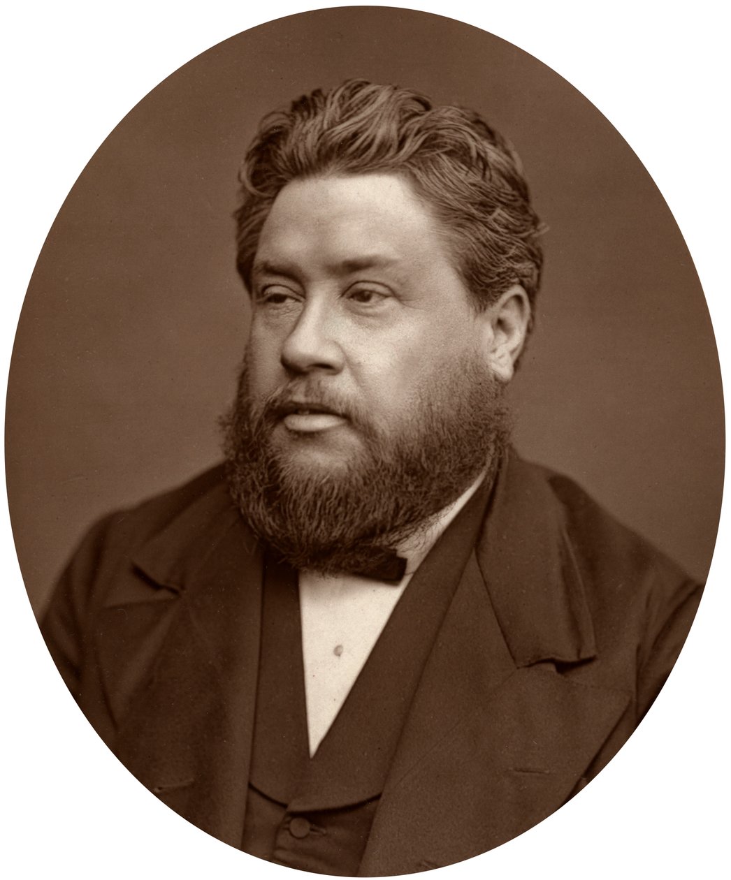 Wielebny Charles Haddon Spurgeon, pastor Metropolitan Tabernacle, 1880. autorstwa Lock and Whitfield