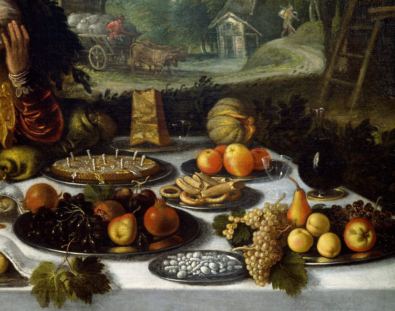 Rozkładany stół, fragment z Próżności bogactwa autorstwa Lodewijka Toeputa (ok. 1550-ok. 1605) autorstwa Lodewijk Toeput