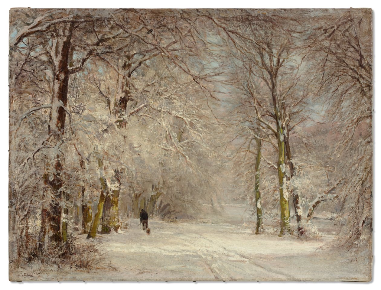 Ośnieżona ścieżka zimą (olej na płótnie) autorstwa Lodewijk Frederik Hendrik (1850 1936) Apol