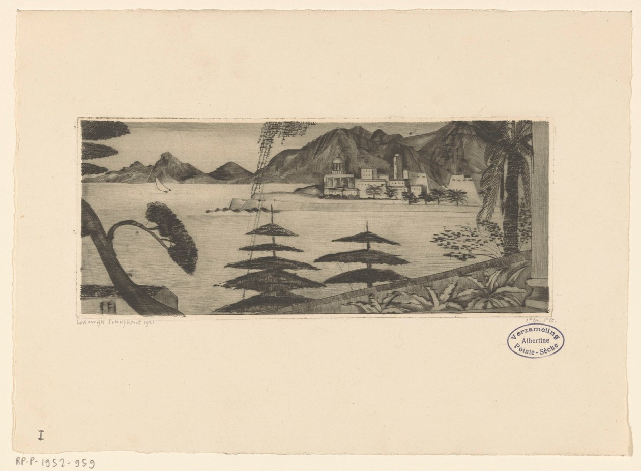 Ajaccio (tytuł oryginalny) autorstwa Lodewijk Schelfhout (signed by artist)