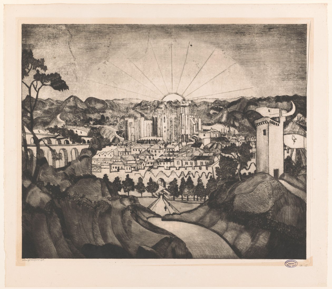 Awinion (tytuł oryginalny) autorstwa Lodewijk Schelfhout (signed by artist)