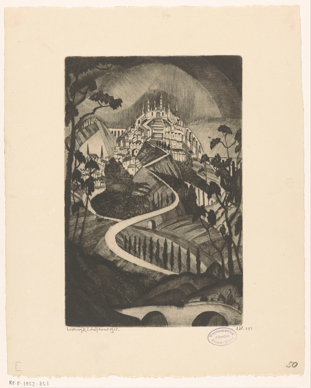 Berg La Montagne (oryginalny tytuł na obiekcie) autorstwa Lodewijk Schelfhout (signed by artist)