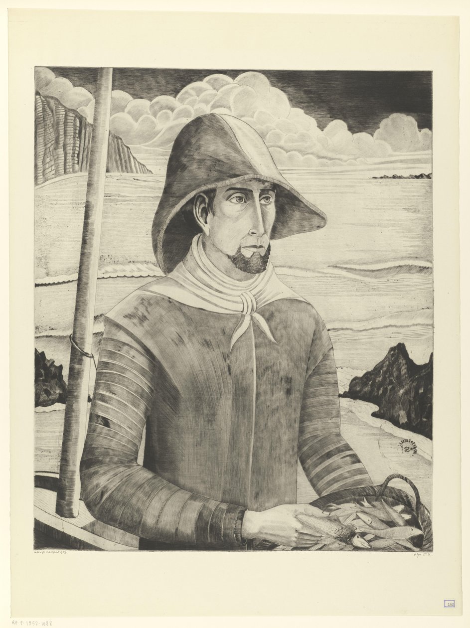 Śruba bretońska Breton Fisherman II (tytuł oryginalny) autorstwa Lodewijk Schelfhout (signed by artist)