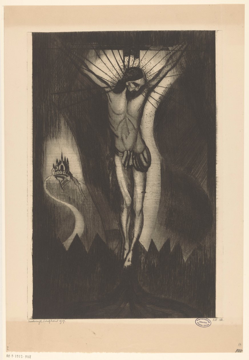 Chrystus na krzyżu Le Christ II (tytuł oryginalny) autorstwa Lodewijk Schelfhout (signed by artist)