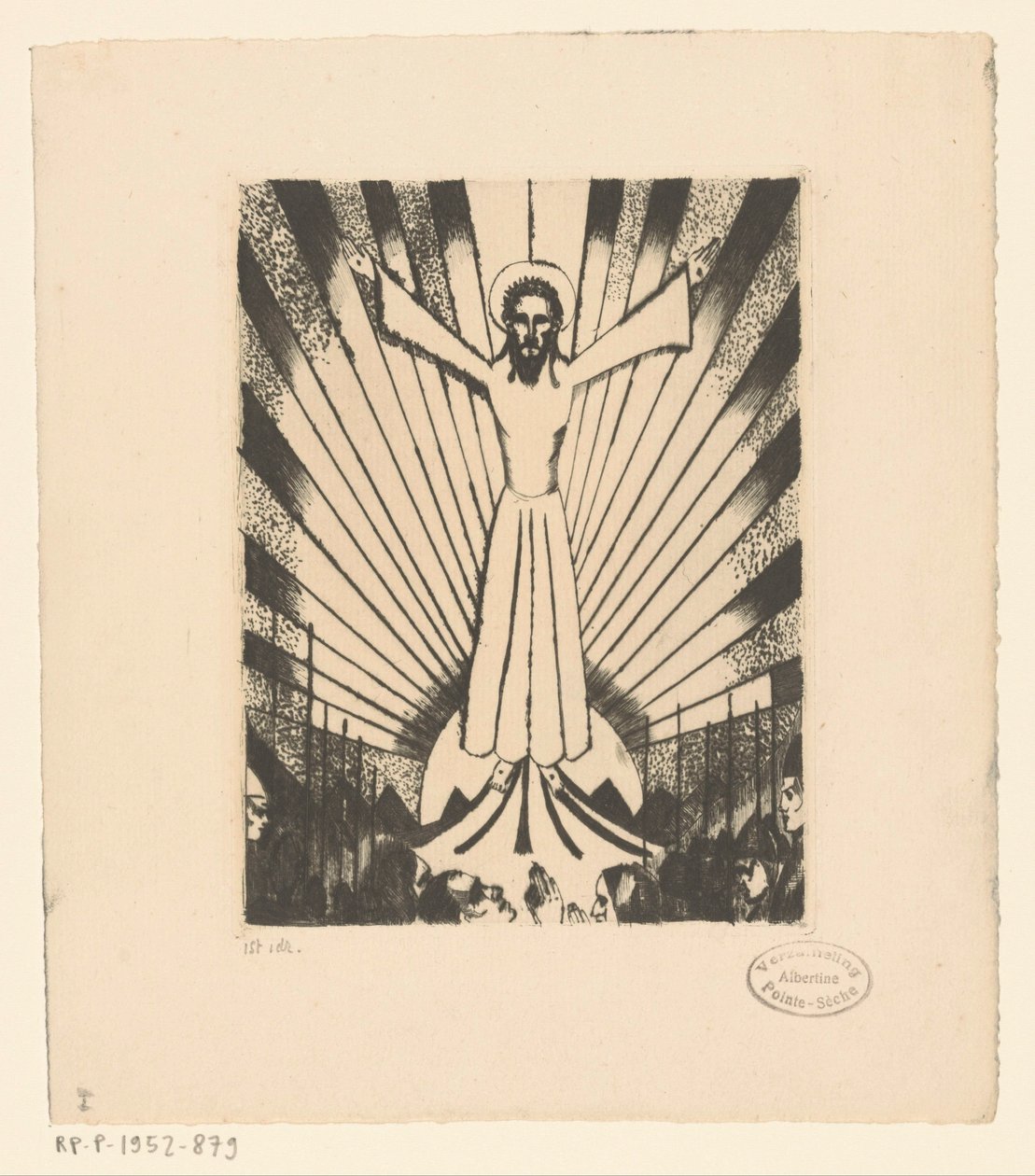 Chrystus z wyciągniętymi ramionami w pagórkowatym krajobrazie autorstwa Lodewijk Schelfhout (signed by artist)