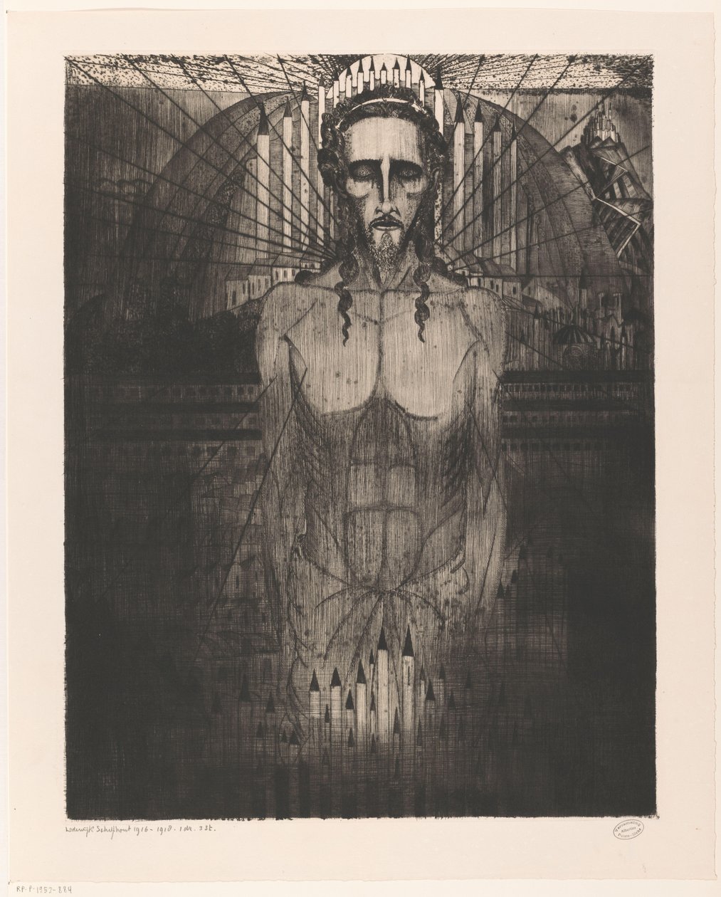 Chrystus pośród katedr Les Cathédrales (tytuł oryginalny) autorstwa Lodewijk Schelfhout (signed by artist)