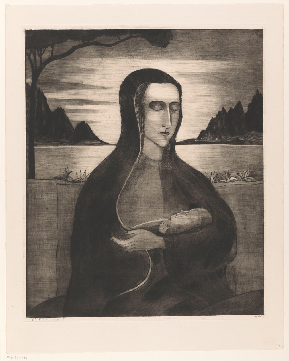 Korsykanka z dzieckiem Femme Corse avec enfant (tytuł oryginalny) autorstwa Lodewijk Schelfhout (signed by artist)