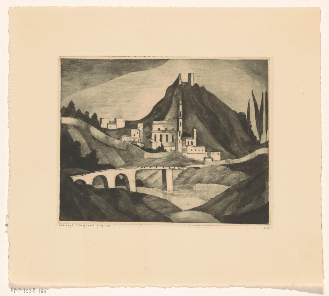 Corte I (tytuł oryginalny) autorstwa Lodewijk Schelfhout (signed by artist)