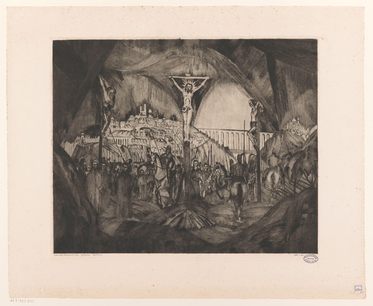Golgota I (oryginalny tytuł na obiekcie) autorstwa Lodewijk Schelfhout (signed by artist)