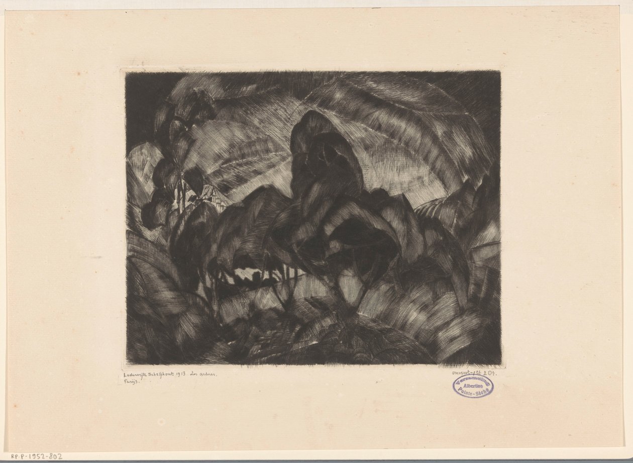 Pagórkowaty krajobraz z drzewami Les Arbres (oryginalny tytuł na obiekcie) autorstwa Lodewijk Schelfhout (signed by artist)