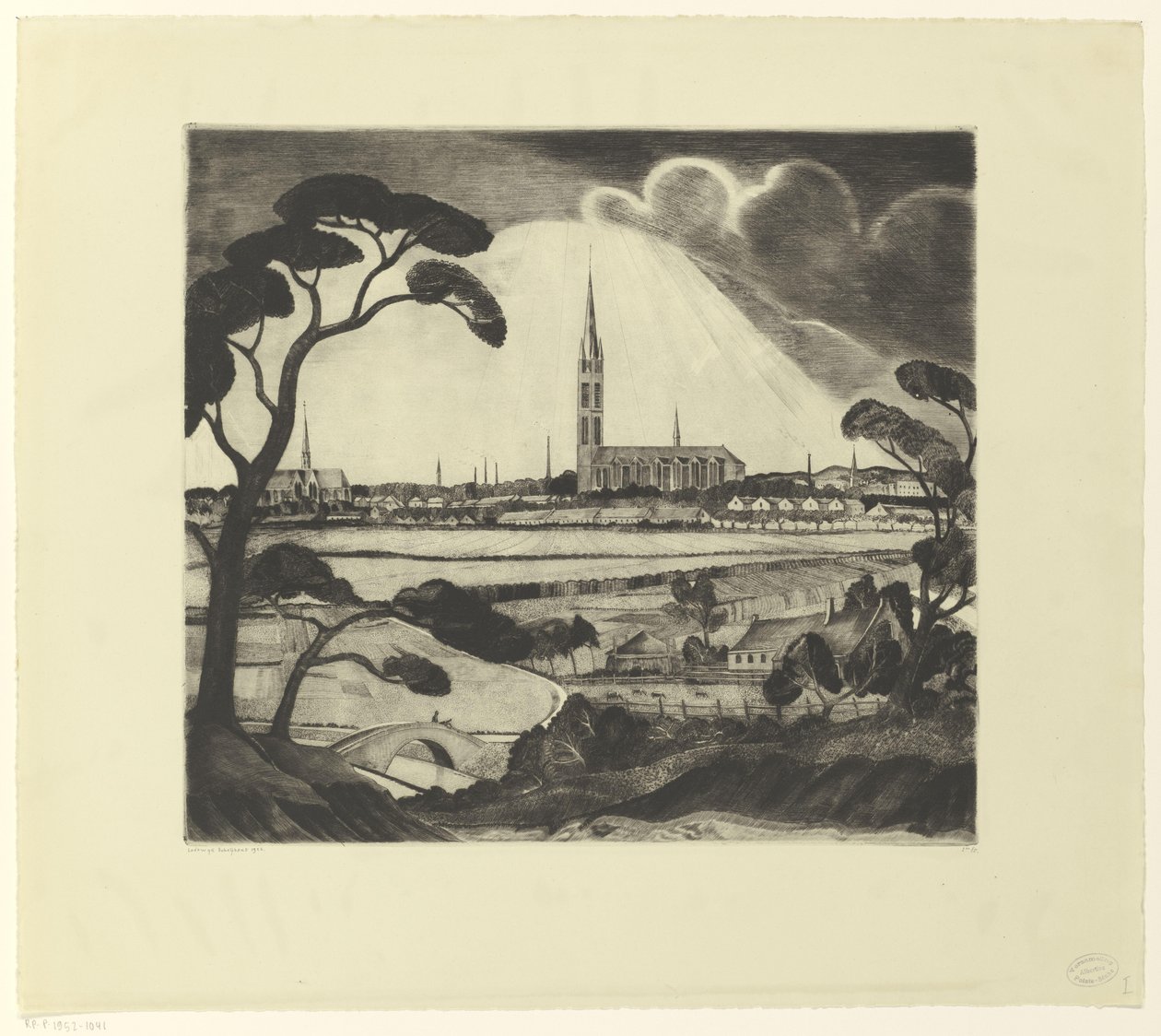 Hilversum i okolice Hilversum (tytuł oryginalny) autorstwa Lodewijk Schelfhout (signed by artist)