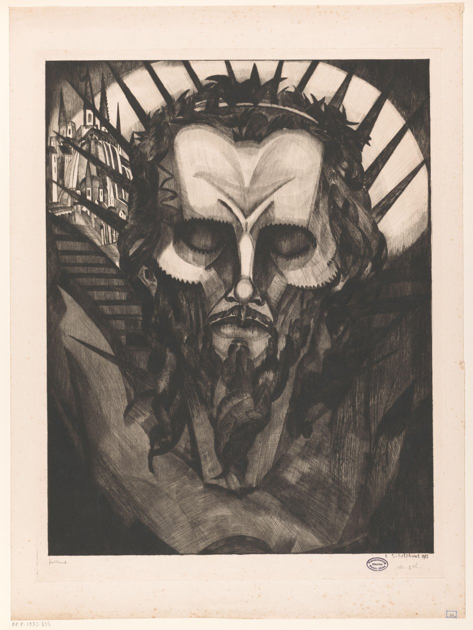 Głowa Chrystusa Tête de Christ I (tytuł oryginalny) autorstwa Lodewijk Schelfhout (signed by artist)