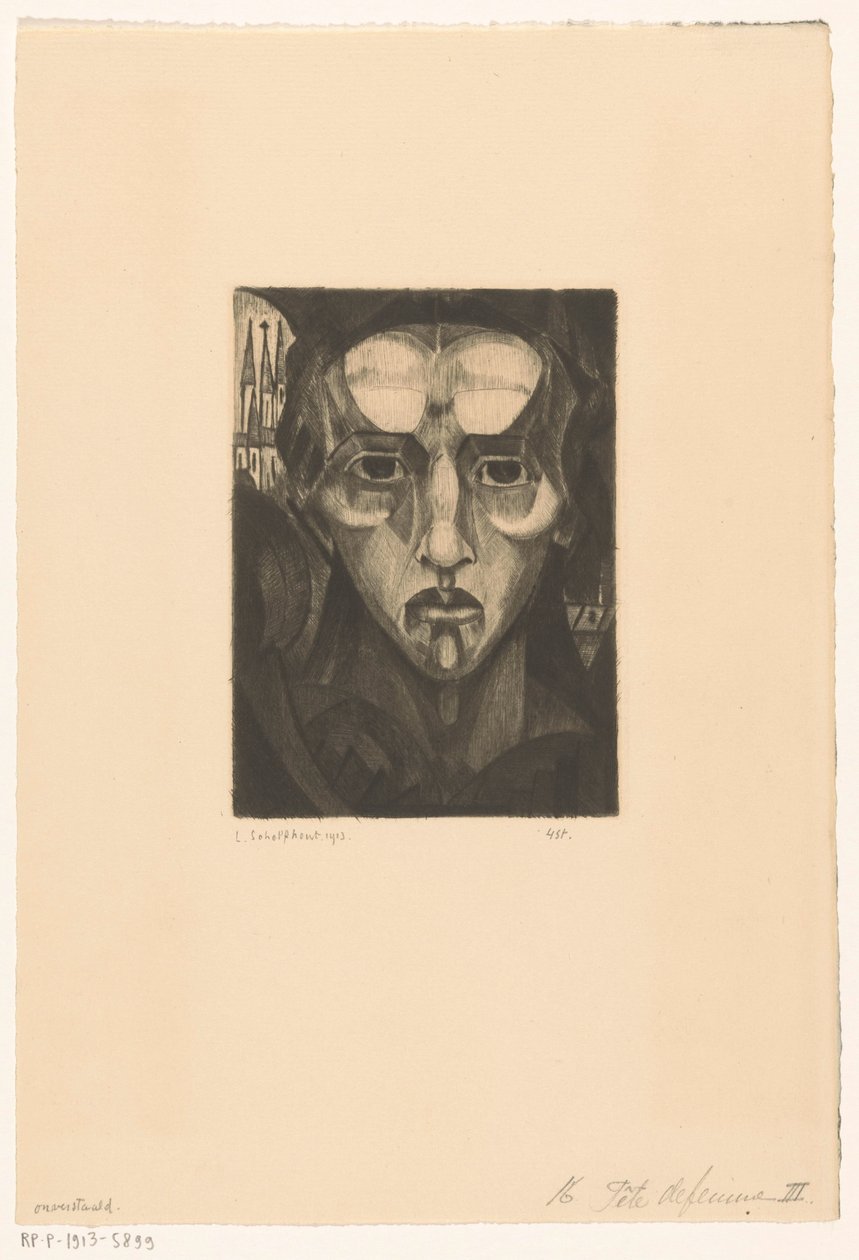 Głowa kobiety Tête de femme III (oryginalny tytuł na przedmiocie) autorstwa Lodewijk Schelfhout (signed by artist)