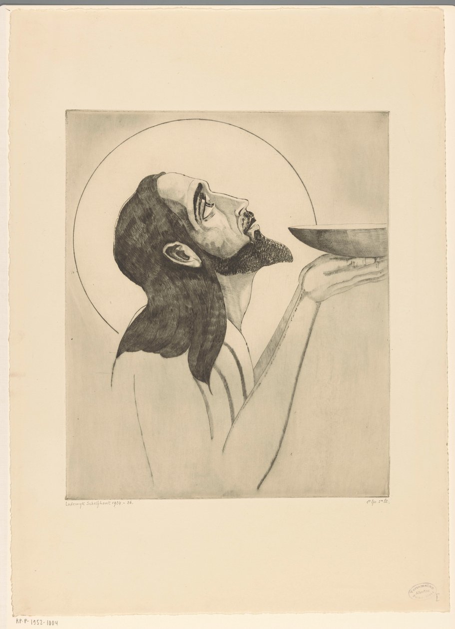 Johannes de Doper Św. Jan Chrzciciel (tytuł oryginalny) autorstwa Lodewijk Schelfhout (signed by artist)