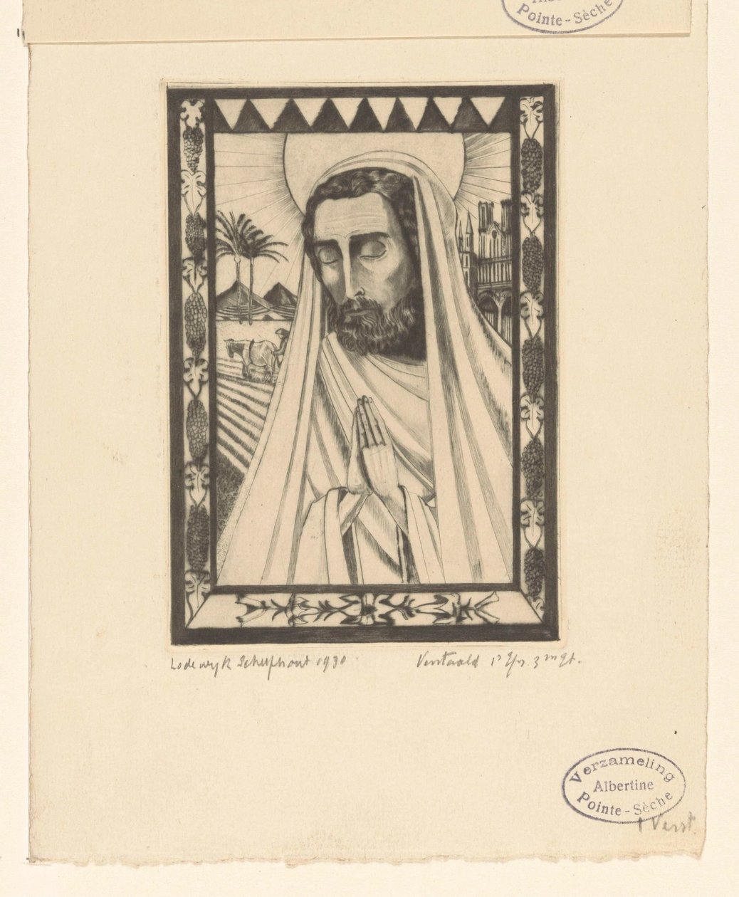 Józefa Św. Józef (tytuł oryginalny) autorstwa Lodewijk Schelfhout (signed by artist)