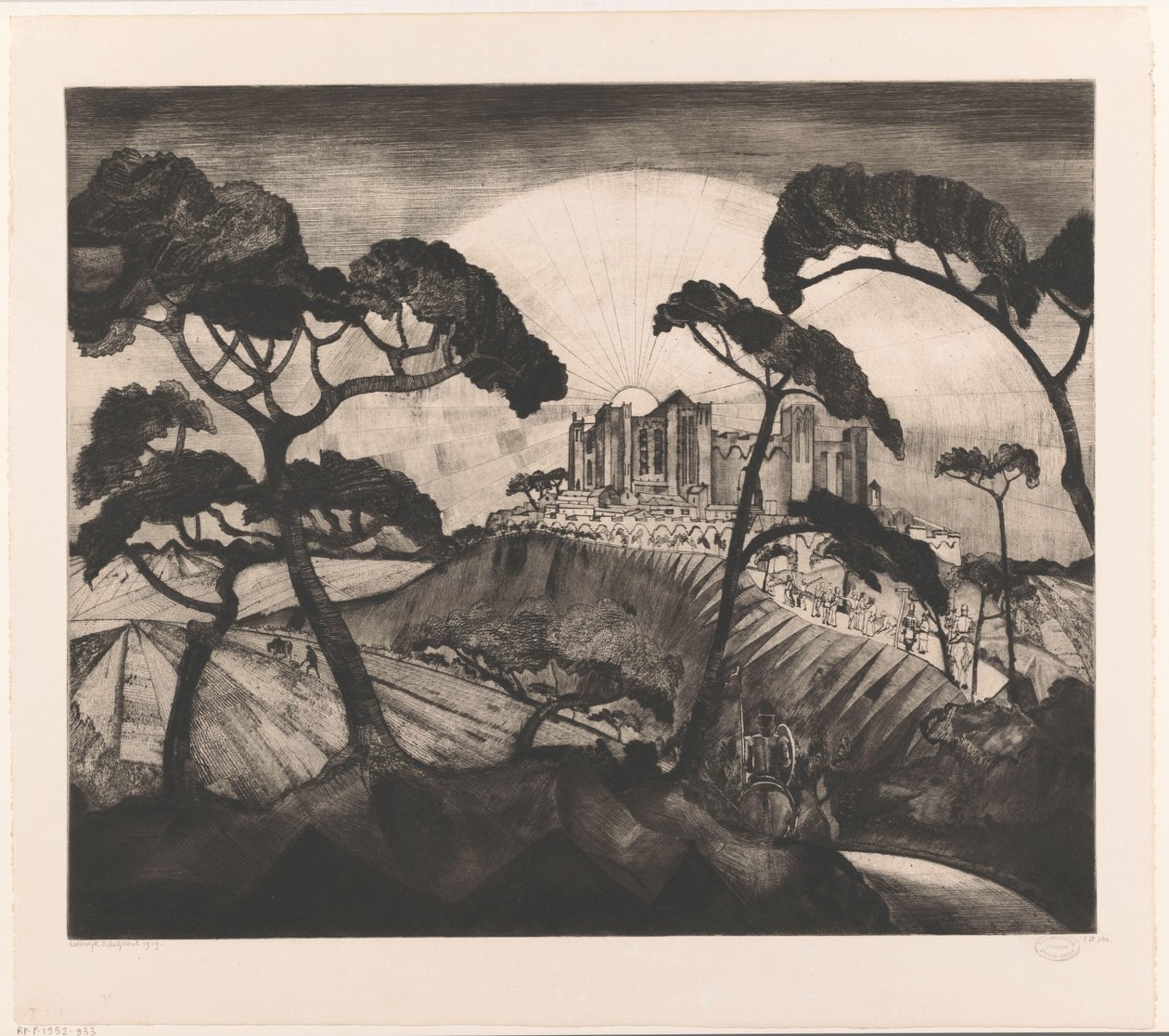 Zamek na wzgórzu Le Château II (tytuł oryginalny) autorstwa Lodewijk Schelfhout (signed by artist)