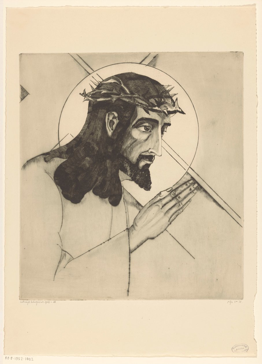 Kruisdragging Chrystus portant la croix (tytuł oryginalny) autorstwa Lodewijk Schelfhout (signed by artist)