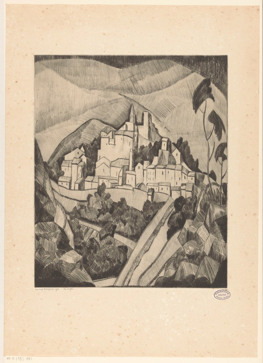 Les Angles I (oryginalny tytuł na obiekcie) autorstwa Lodewijk Schelfhout (signed by artist)