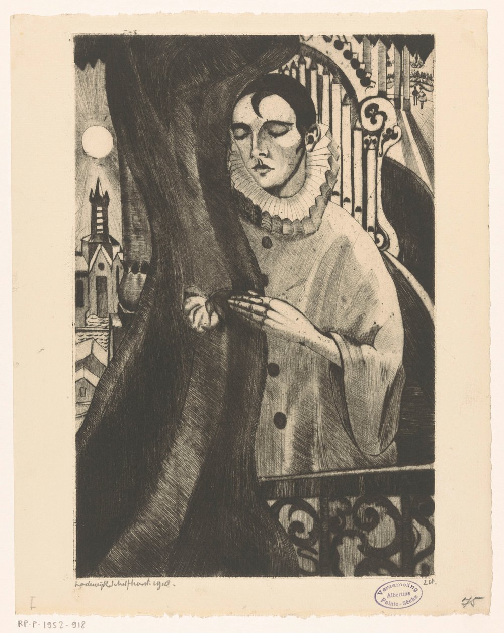 Pierrot II (tytuł oryginalny) autorstwa Lodewijk Schelfhout (signed by artist)