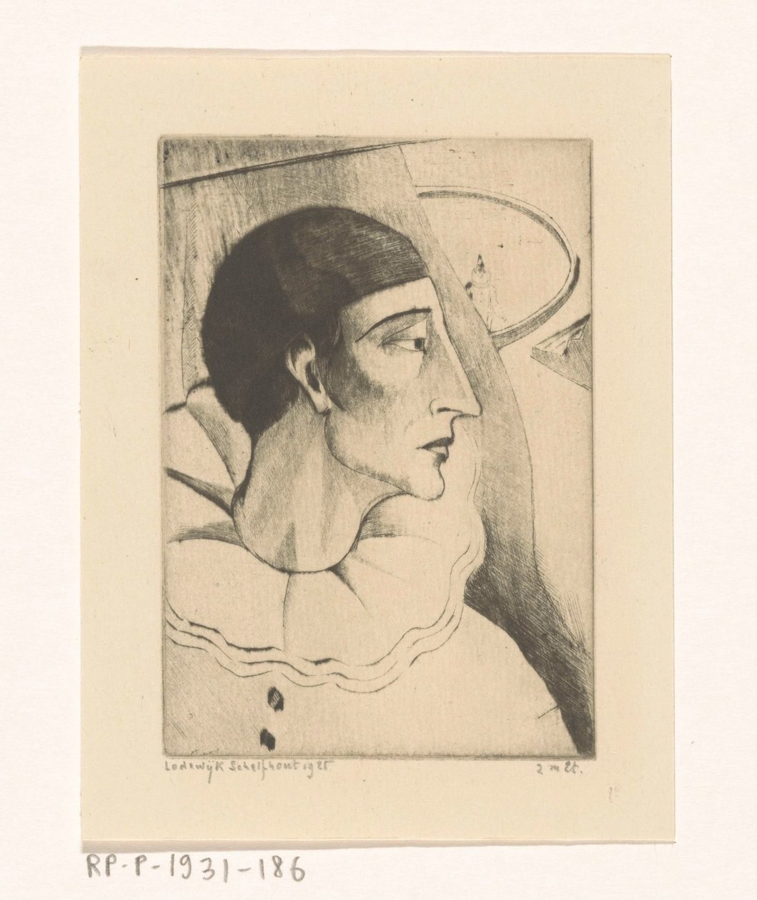 Pierrot IV (tytuł oryginalny) autorstwa Lodewijk Schelfhout (signed by artist)