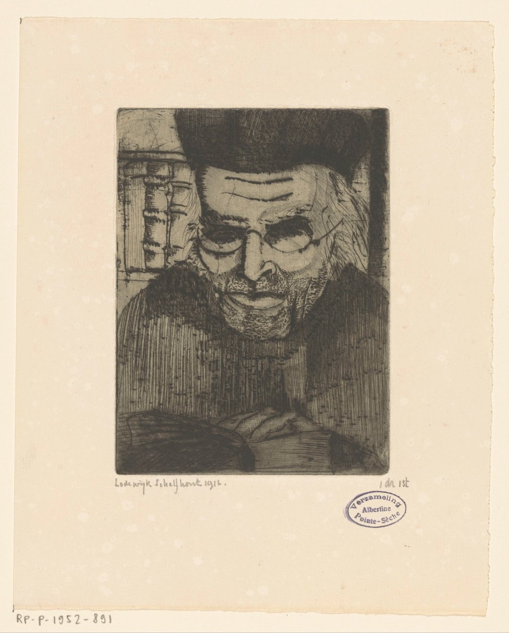 Portret G.J. Brinkmana autorstwa Lodewijk Schelfhout (signed by artist)
