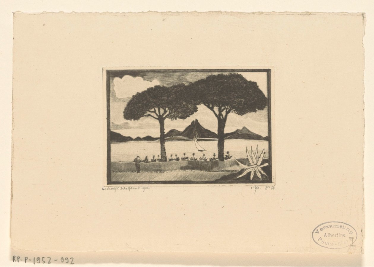 Mały chłopiec Dwa Drzewa (tytuł oryginalny) autorstwa Lodewijk Schelfhout (signed by artist)