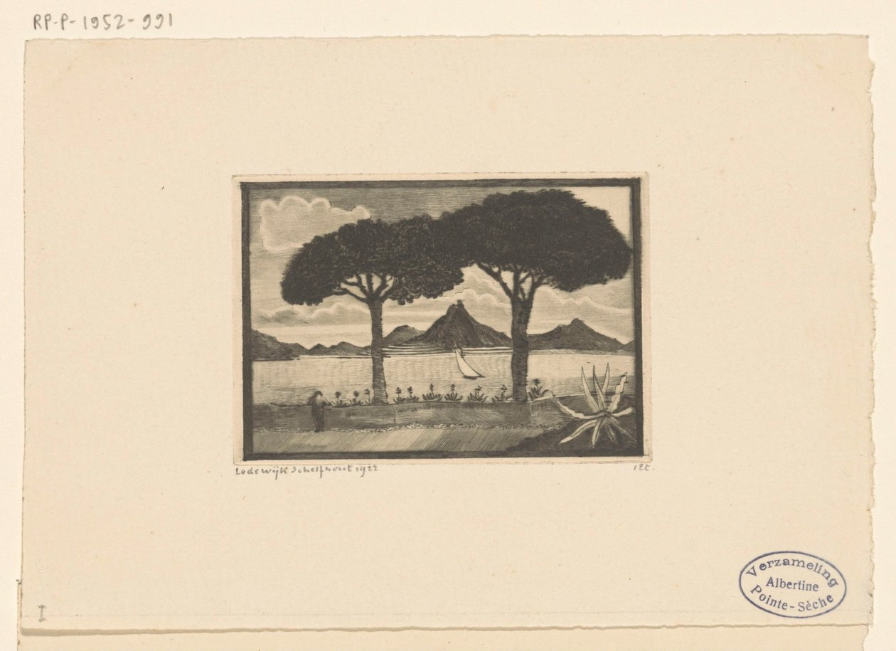 Mały chłopiec Dwa Drzewa (tytuł oryginalny) autorstwa Lodewijk Schelfhout (signed by artist)