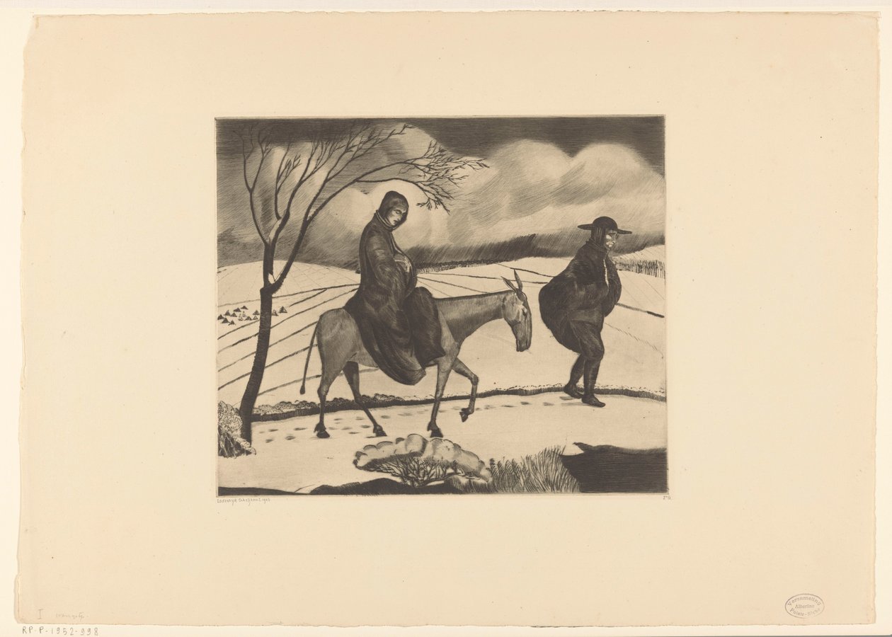 Lot do Egiptu La Fuite Egypt I (tytuł oryginalny) autorstwa Lodewijk Schelfhout (signed by artist)