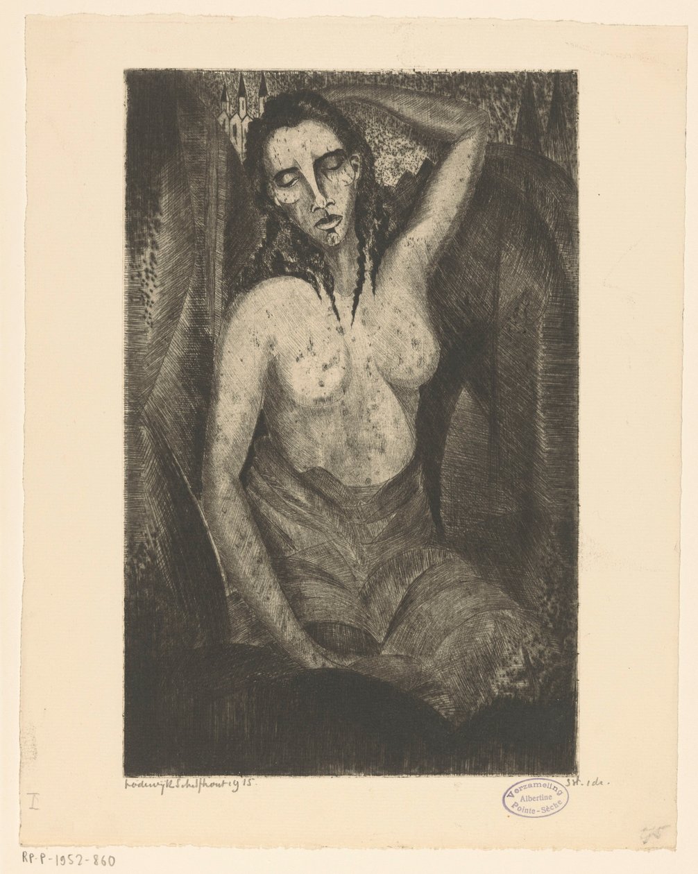 siedząca kobieta Femme assise (tytuł oryginalny) autorstwa Lodewijk Schelfhout (signed by artist)