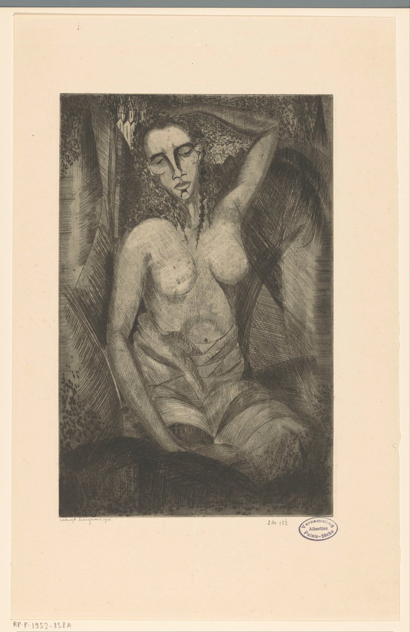 siedząca kobieta Femme assise (tytuł oryginalny) autorstwa Lodewijk Schelfhout (signed by artist)
