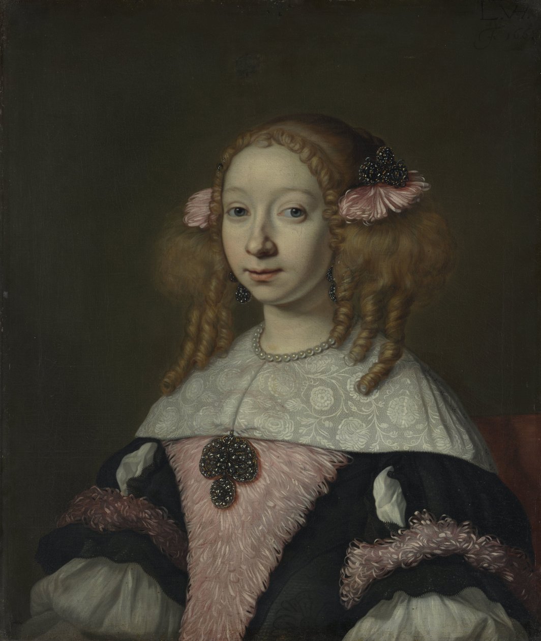 Adriana Jacobusdr Hinlopen (1646-1736), żona Johannesa Wijbrants autorstwa Lodewijk van der Helst