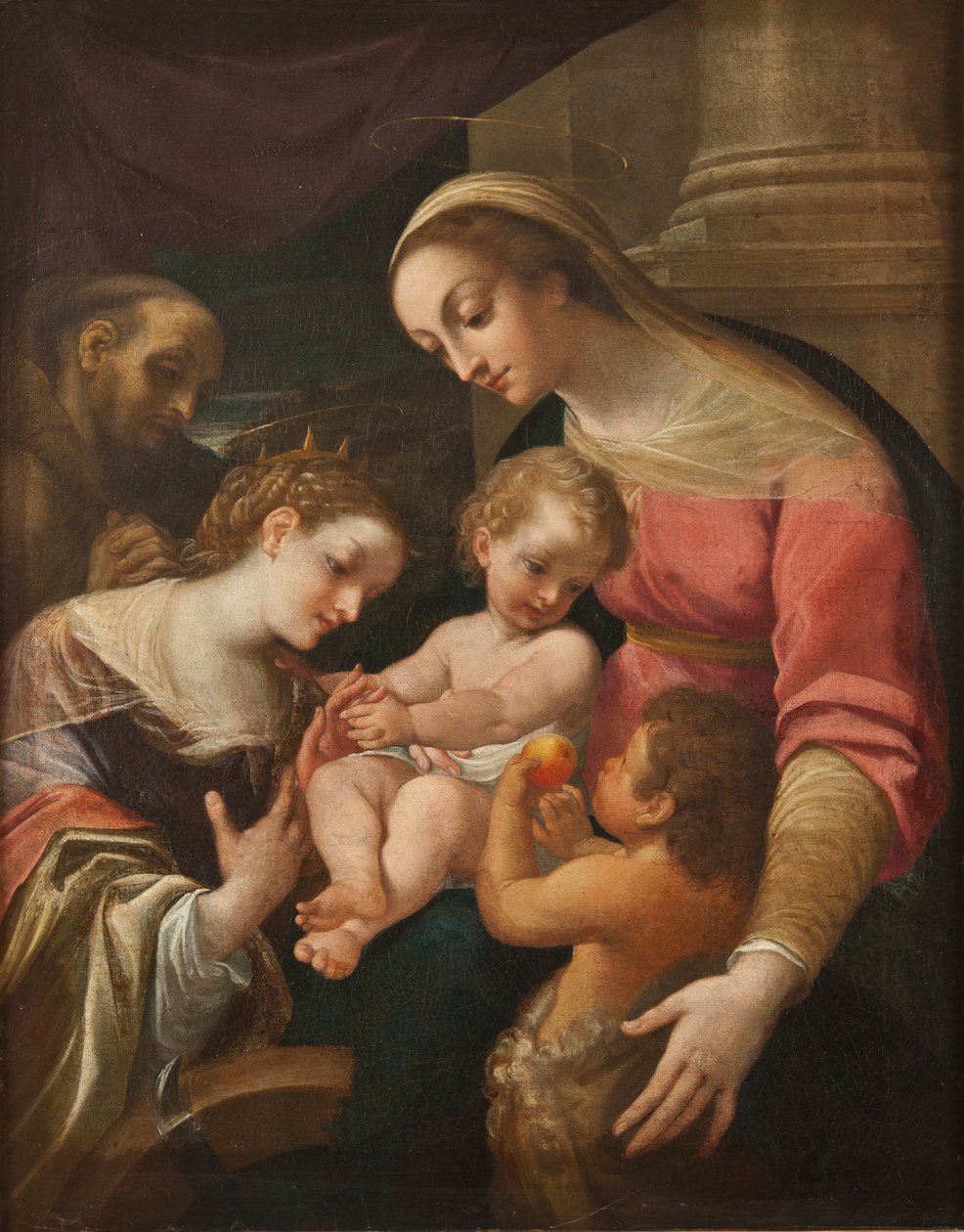 Mistyczne małżeństwo św Katarzyny, ok. 1600-30 autorstwa Lodovico after Carracci
