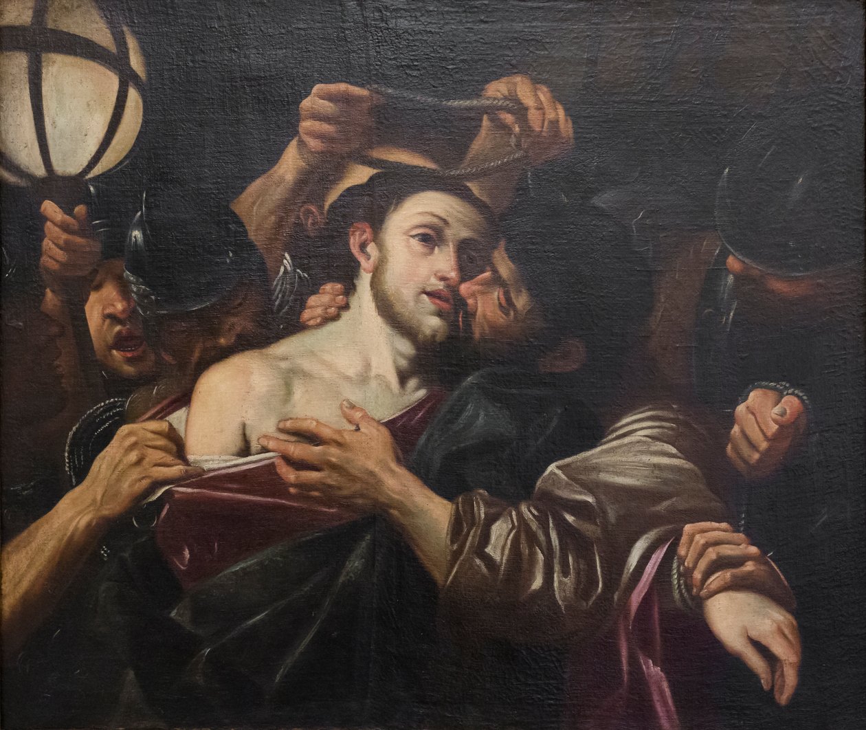 Pocałunek Judasza, według Ludovica Carracciego, nieznanego bolońskiego artysty (olej na płótnie) autorstwa Lodovico (after) Carracci