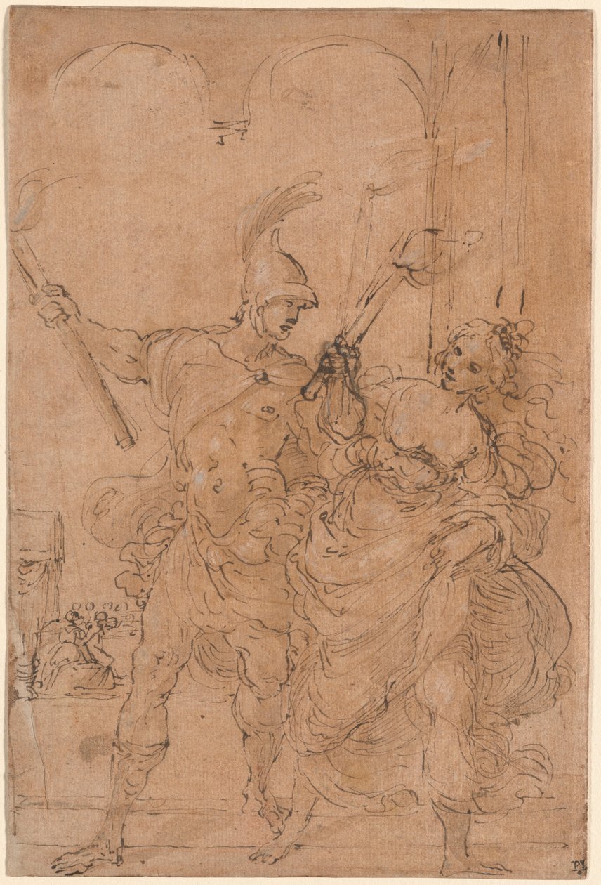 Aleksander i Tais podpalają Persepolis autorstwa Lodovico Carracci