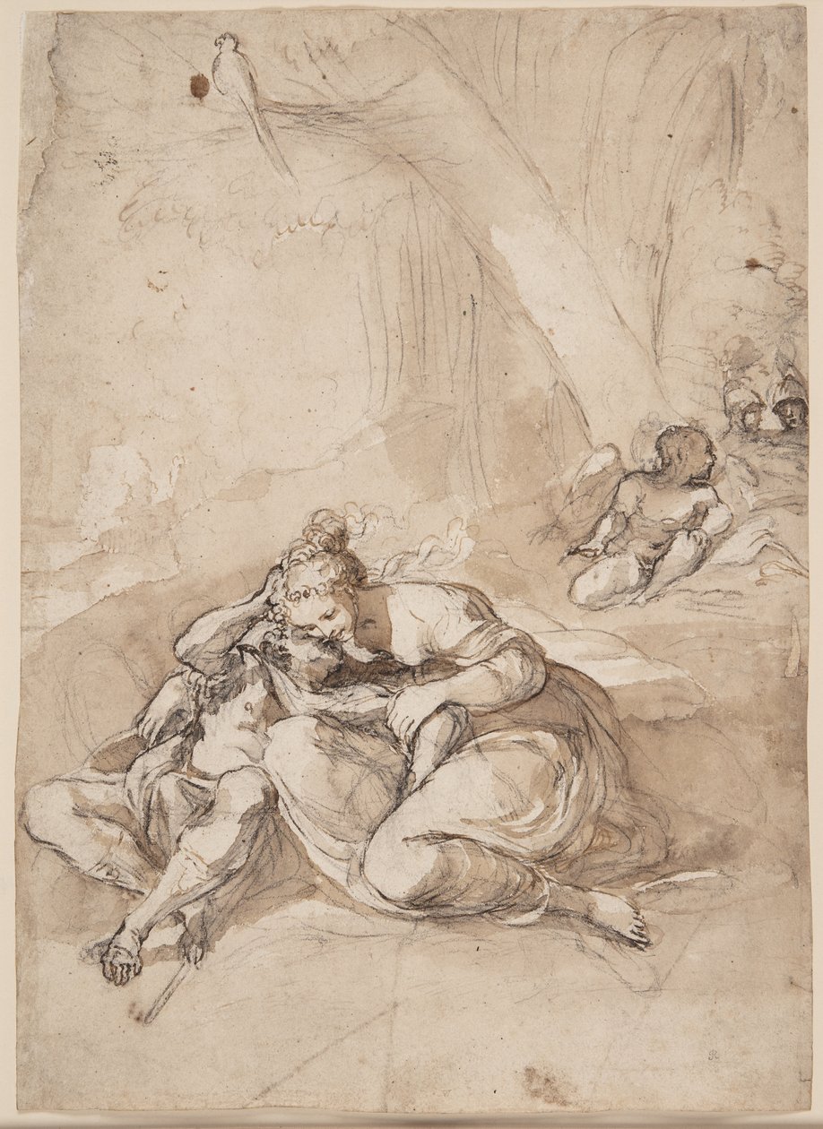 Armida urzekająca Rinaldo w zaczarowanym ogrodzie? (Scena z Gerusalemme Liberata Torquato Tasso) autorstwa Lodovico Carracci