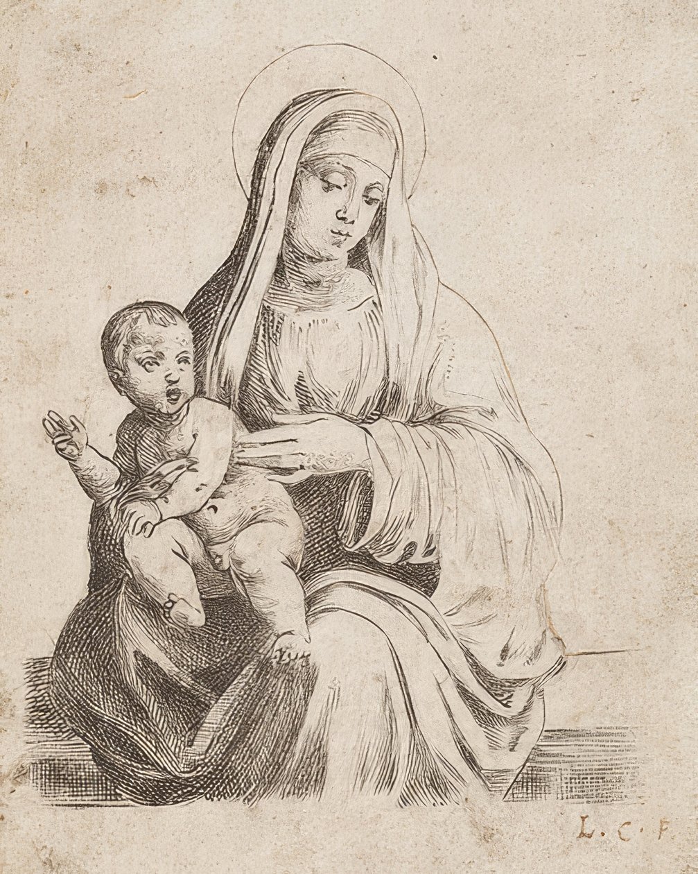 Piękna mała Madonna Giacomo Francia autorstwa Lodovico Carracci