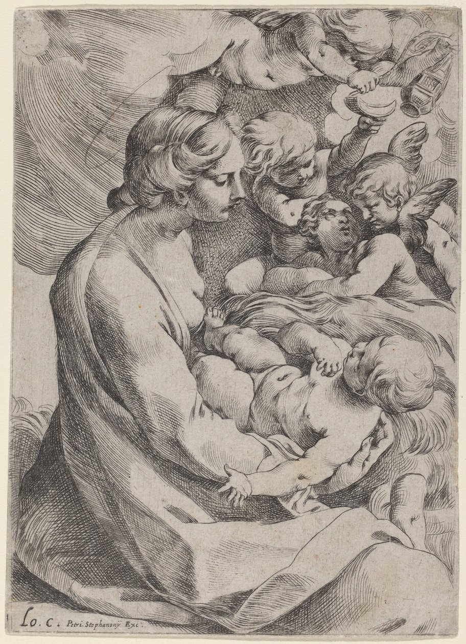Madonna z Dzieciątkiem z Aniołami autorstwa Lodovico Carracci