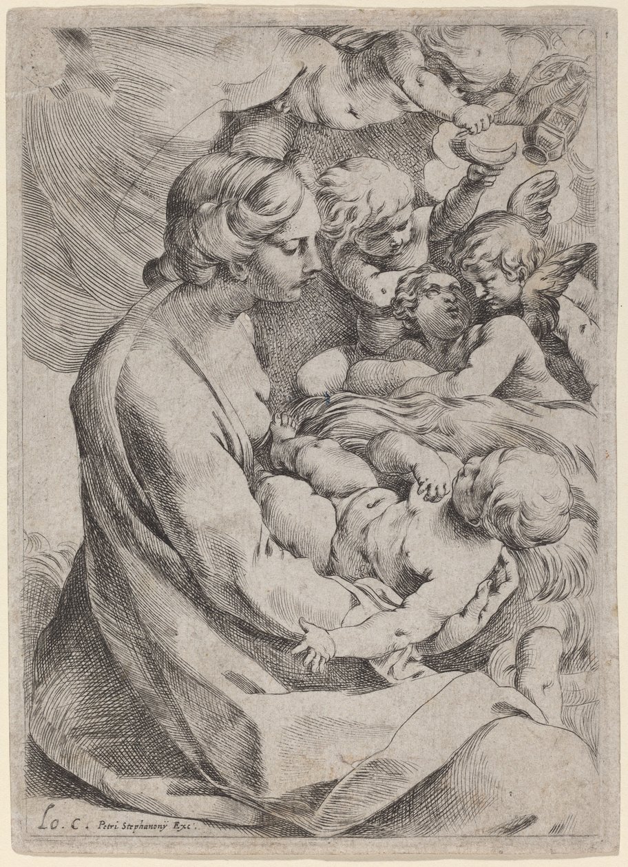 Madonna z Dzieciątkiem z Aniołami autorstwa Lodovico Carracci