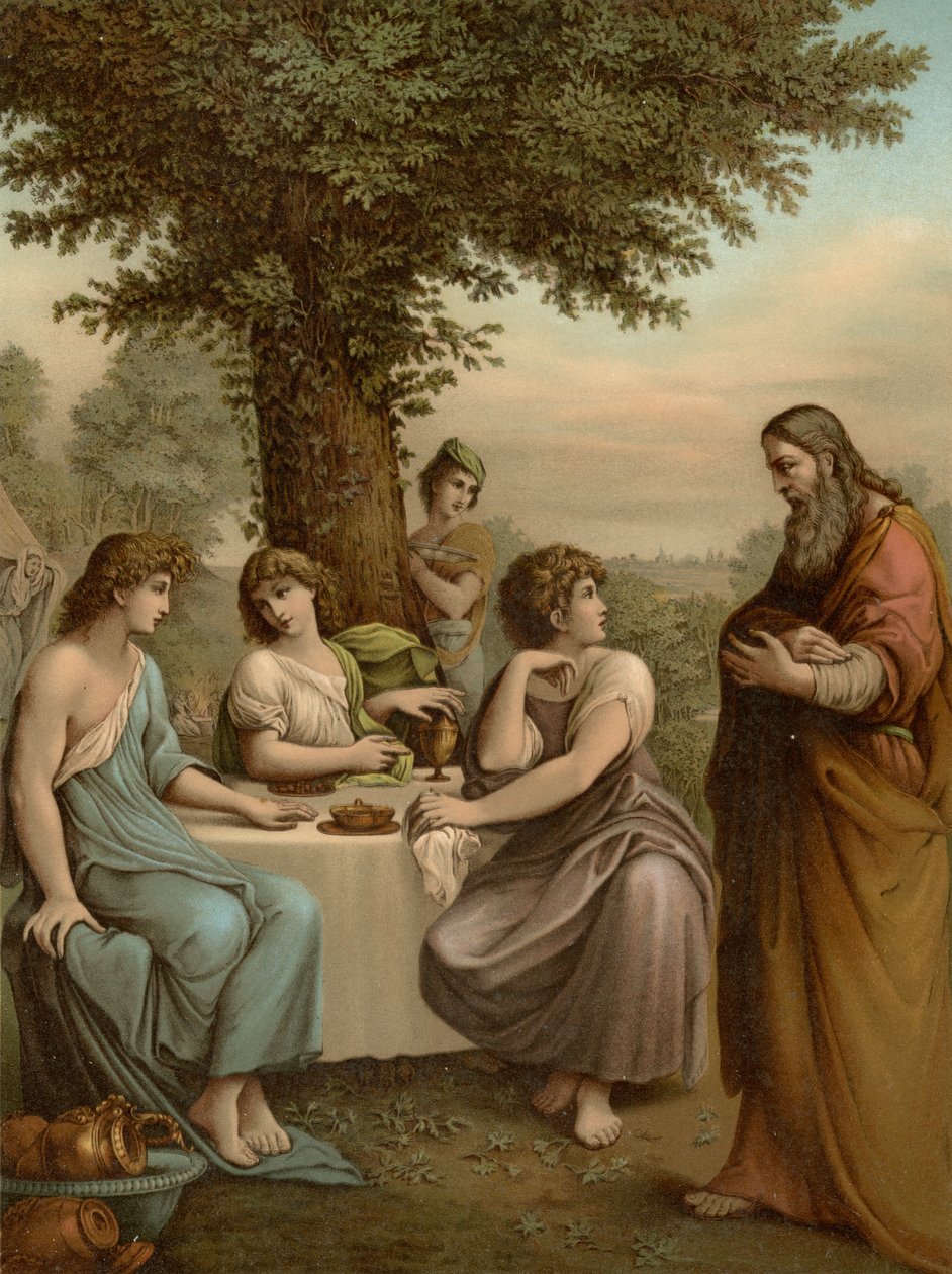 Abraham zabawia aniołów autorstwa Lodovico after Carracci