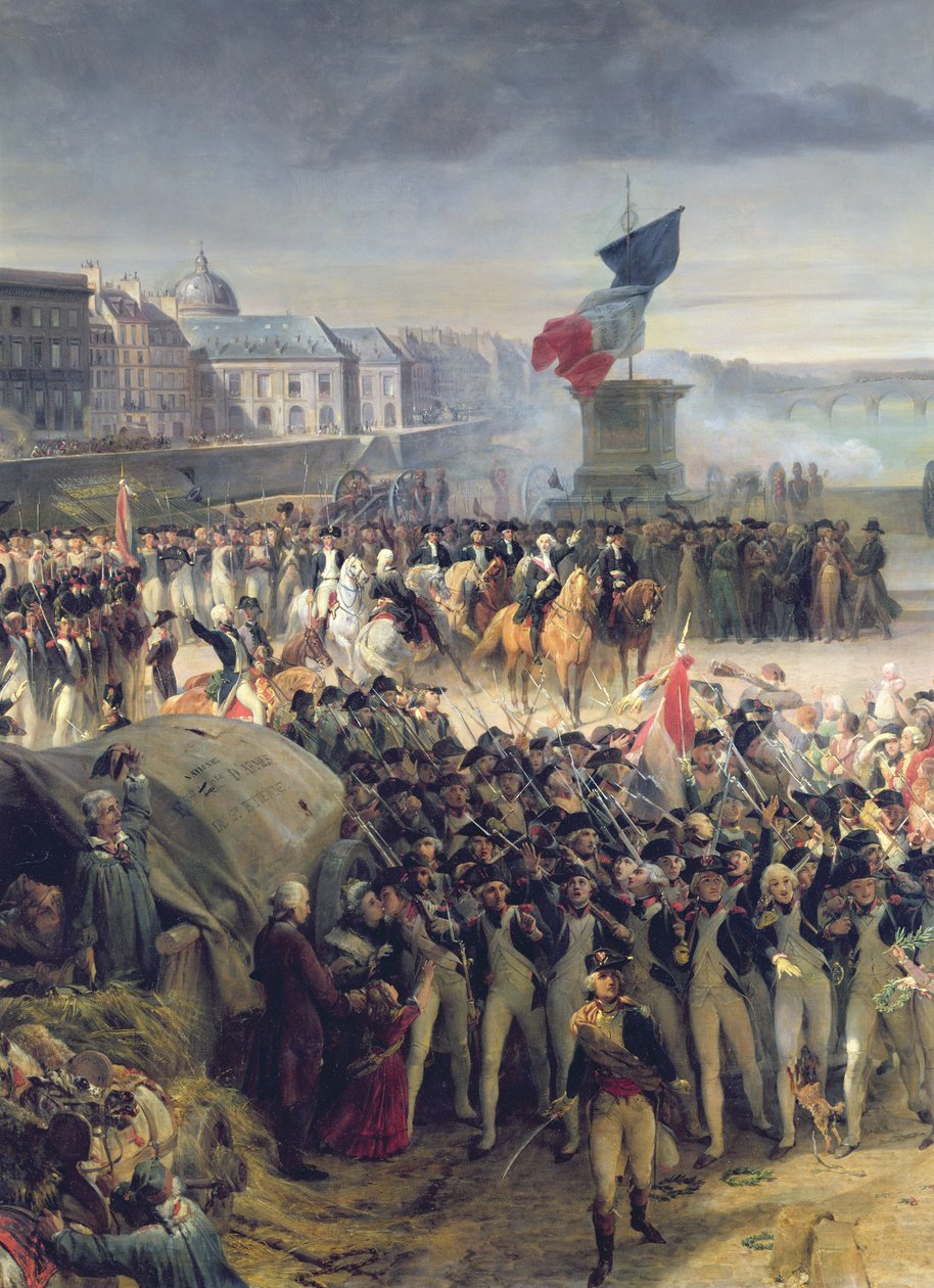 Garde Nationale de Paris odchodzi, aby wstąpić do armii we wrześniu 1792 r., ok. 1833-36 (detal z 34104) autorstwa Léon Cogniet