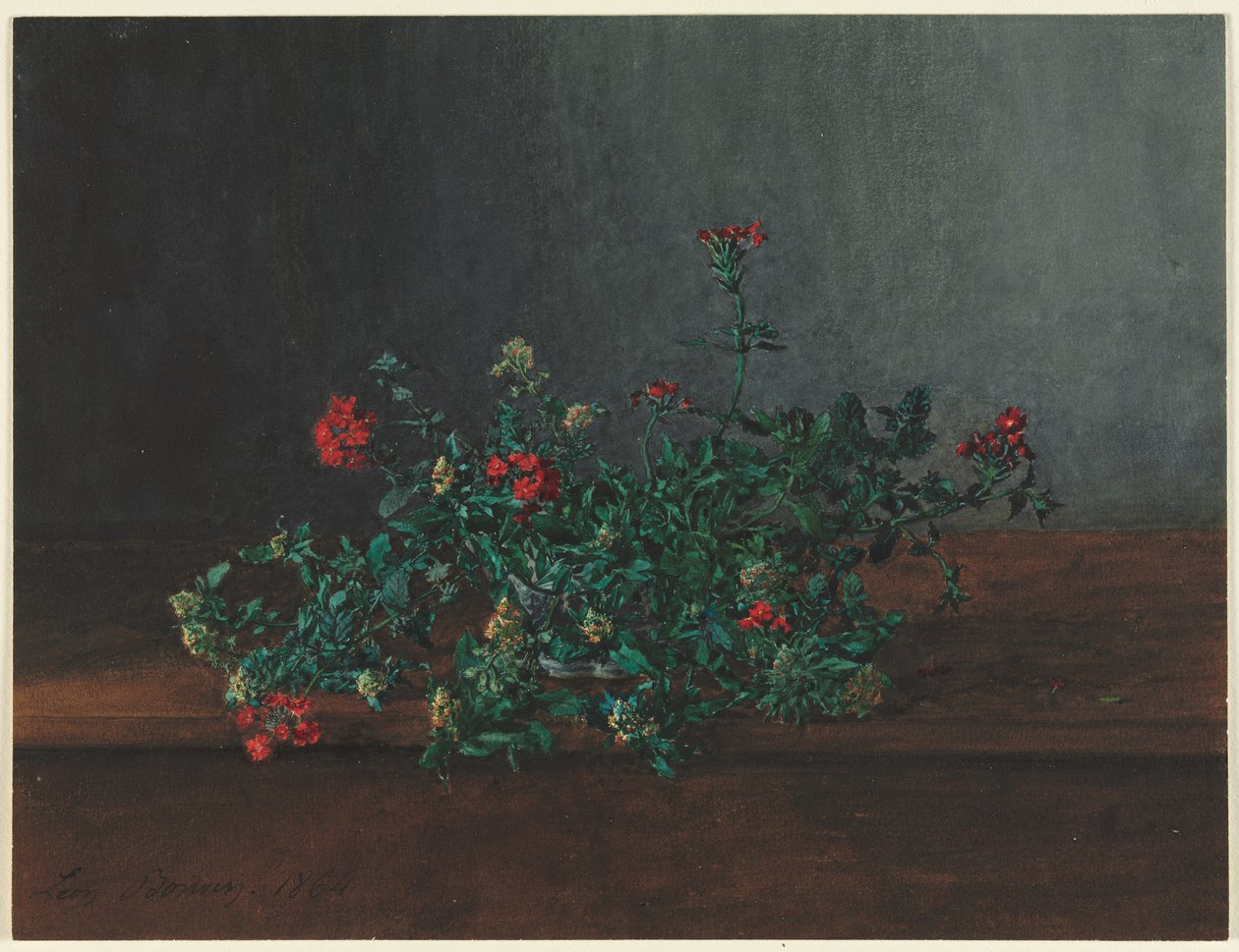 Martwa natura z dzikimi kwiatami, 1864. autorstwa Léon Bonvin