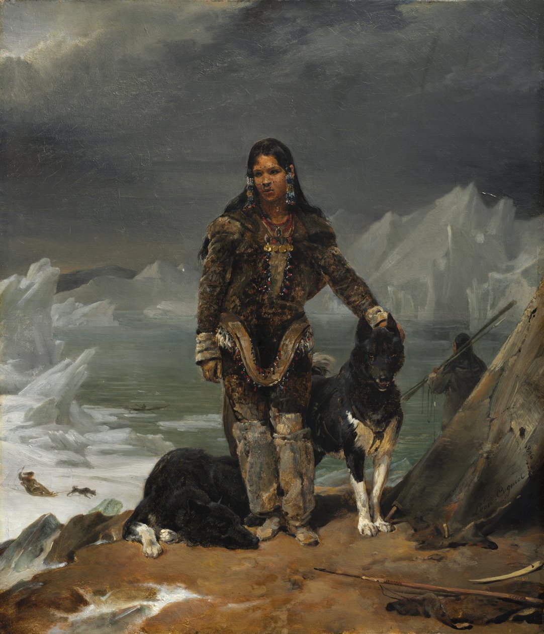 Kobieta z Kraju Eskimosów, 1826. autorstwa Léon Cogniet