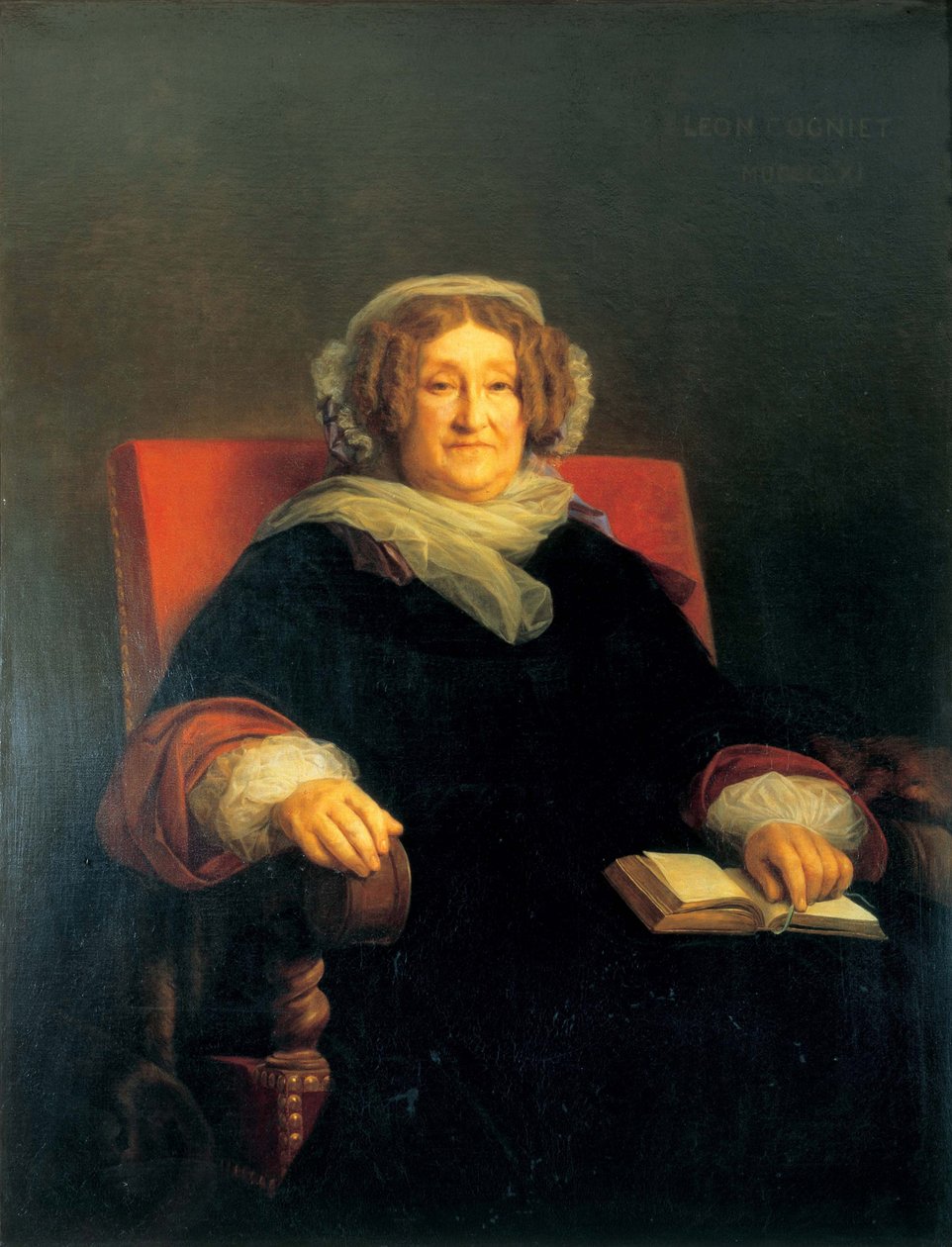Portret Madame Clicquot, z domu Ponsardin 1777-1866, w latach 1851-1860. autorstwa Léon Cogniet