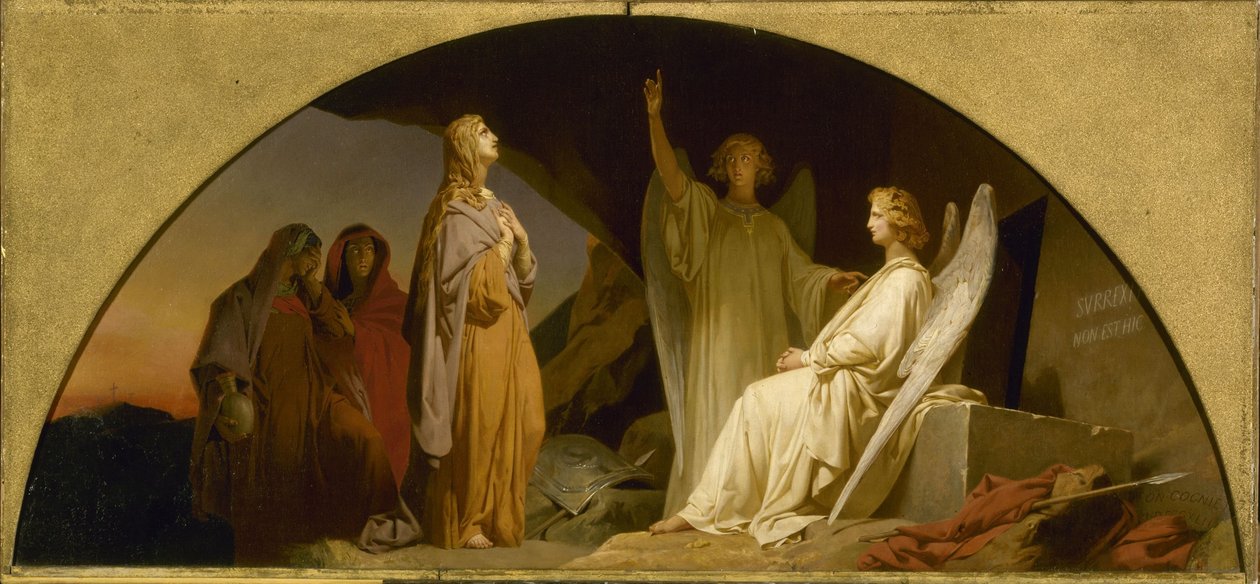 Szkic do Eglise de la Madeleine: Sainte Madeleine au sépulcre, 1842 (olej na płótnie) autorstwa Léon Cogniet